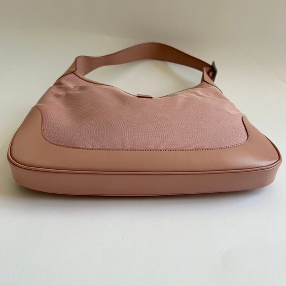 VINTAGE GUCCI JACKIE 1961 PINK CANVAS LEATHER SHOULDER BAG - Picture 8 of 10